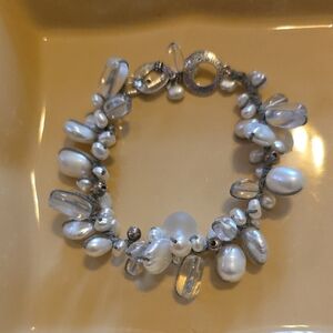 Silpada Silver and White Pearl Bracelet